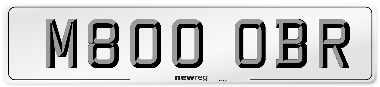 M800 OBR Number Plate from New Reg